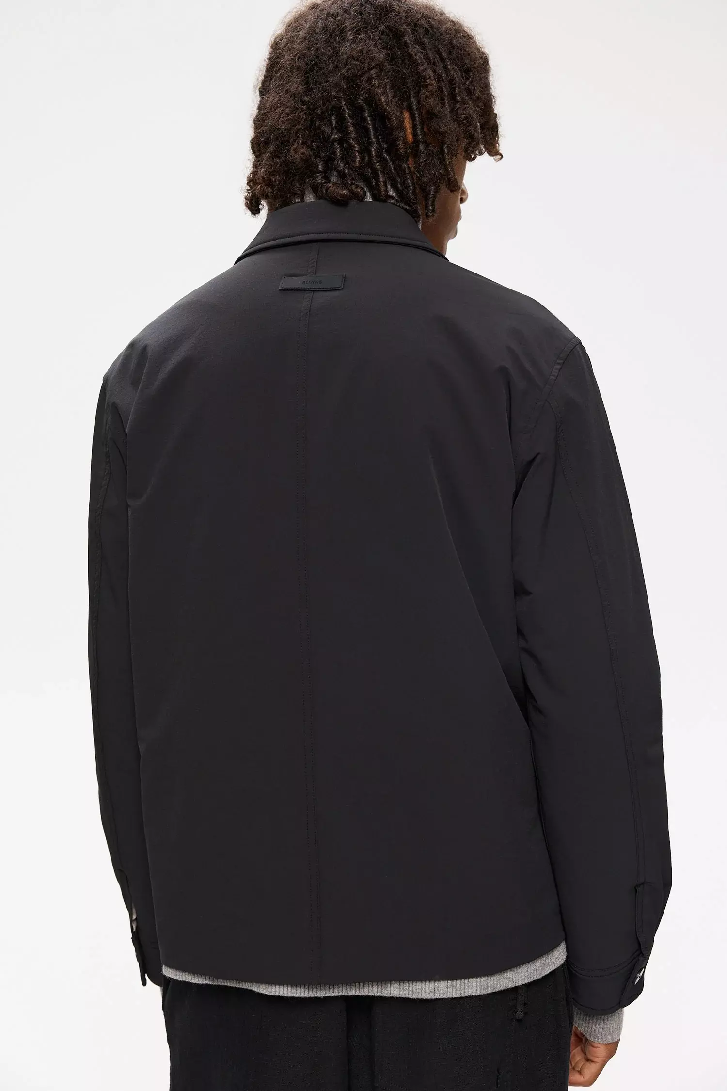 Elvine Bernt Black Nylon Stretch Jacke Herren schwarz